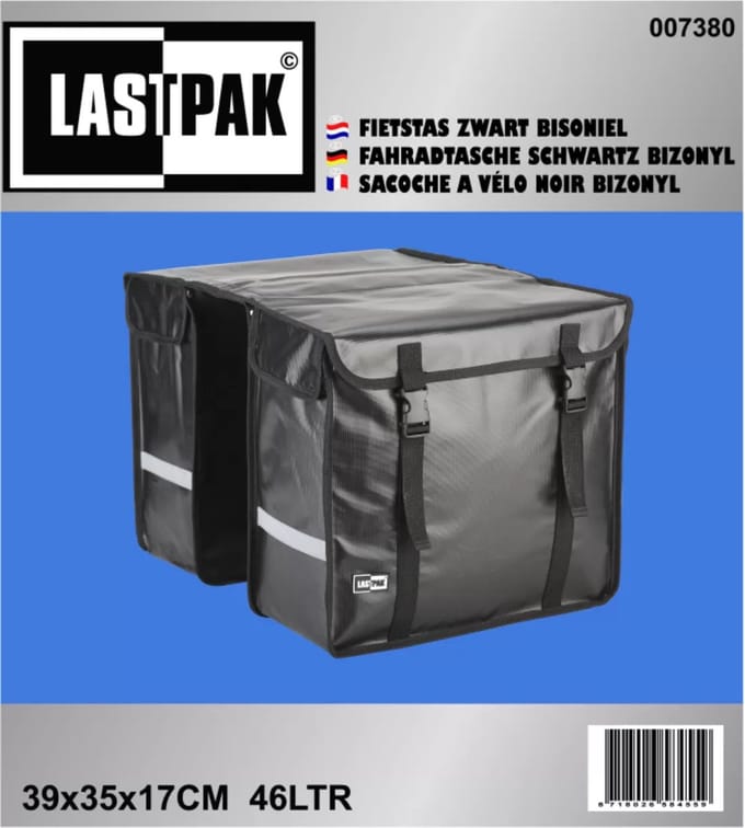 Lastpak Bisonyl - Dubbele Fietstas - 46 l - Zwart