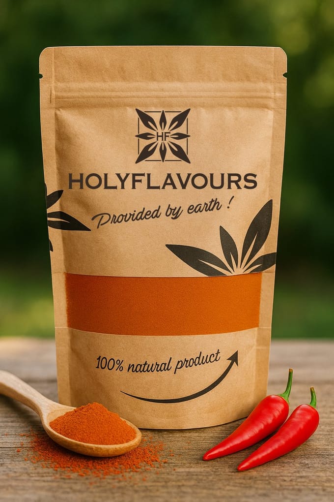 Chili Poeder Medium 13.000 SHU Kiemarm - 100 gram - Holyflavours