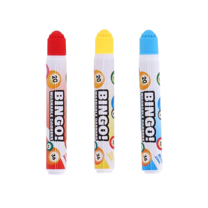 Bingo Dabbers 3 Stuks – Rood, Groen & Blauw – 20 ml per Dabber – Markeer Nummers voor Bingo Spel – Engelhart
