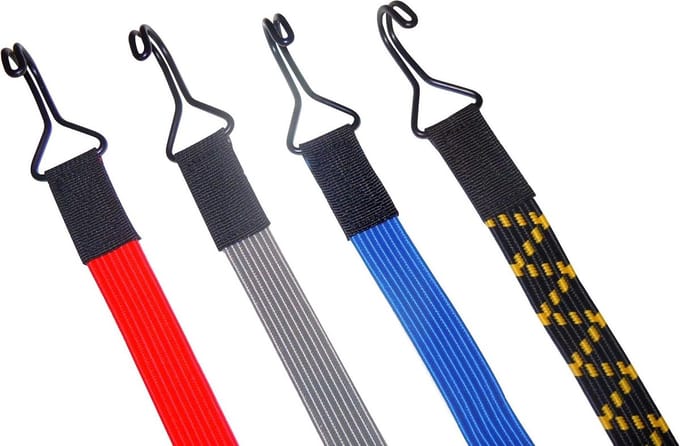 Stanleys touw Shop spanrubber dekzeilspanner spanriem expander elastisch vlak 22 mm breed met 2 dubbele haken