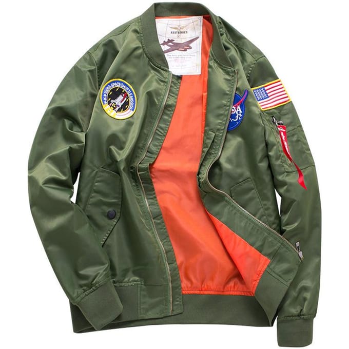 Dunne Flight Jacket Heren Casual Opstaande Kraag Jas Amerikaans Lente en Herfst Plus Size Plus Size Jas L red