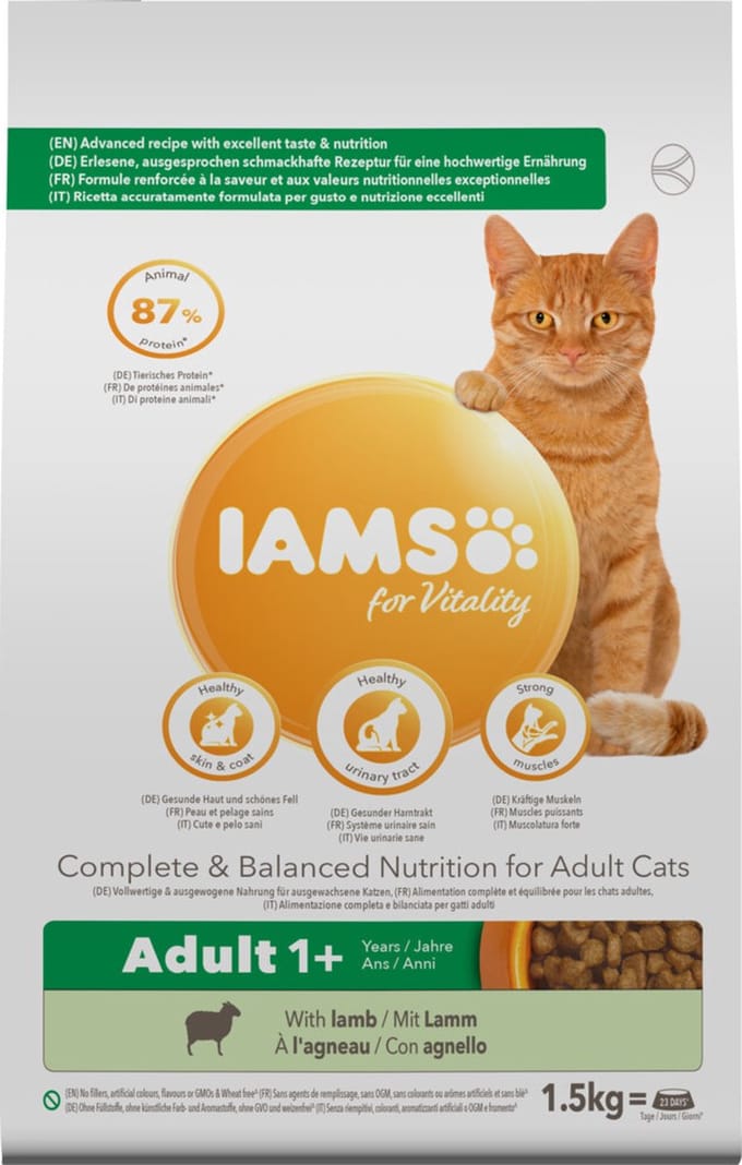 4x Iams Kat Adult Lam 1,5 kg
