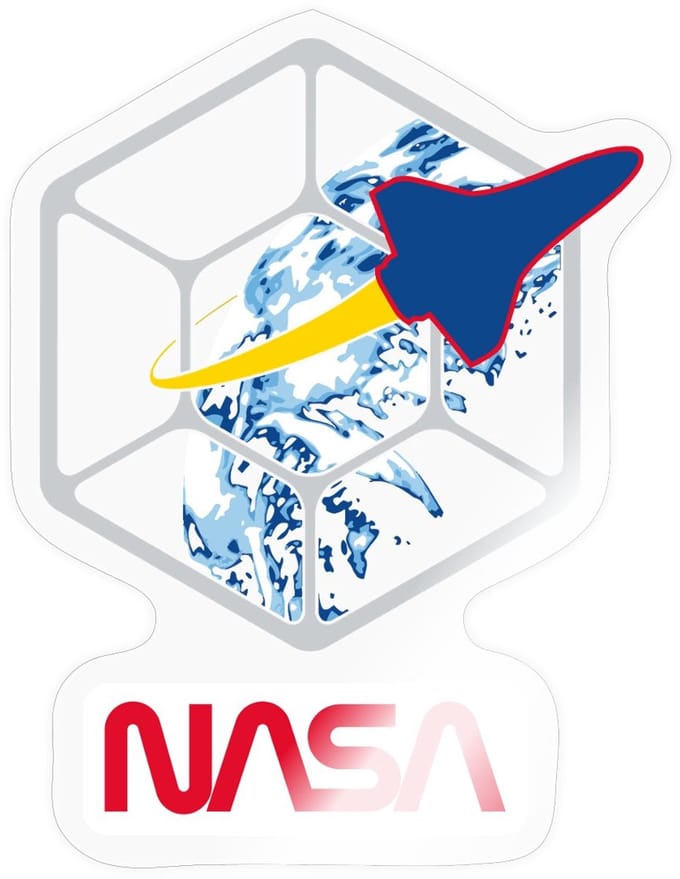 NASA-baan om de aarde Sticker maat S (10 x 10 cm)