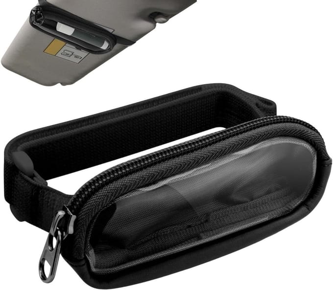 Lippenstift Houder - Zonneklep Organizer - Auto Interieur - Verstelbare Riem - 10.5 cm - Zwart
