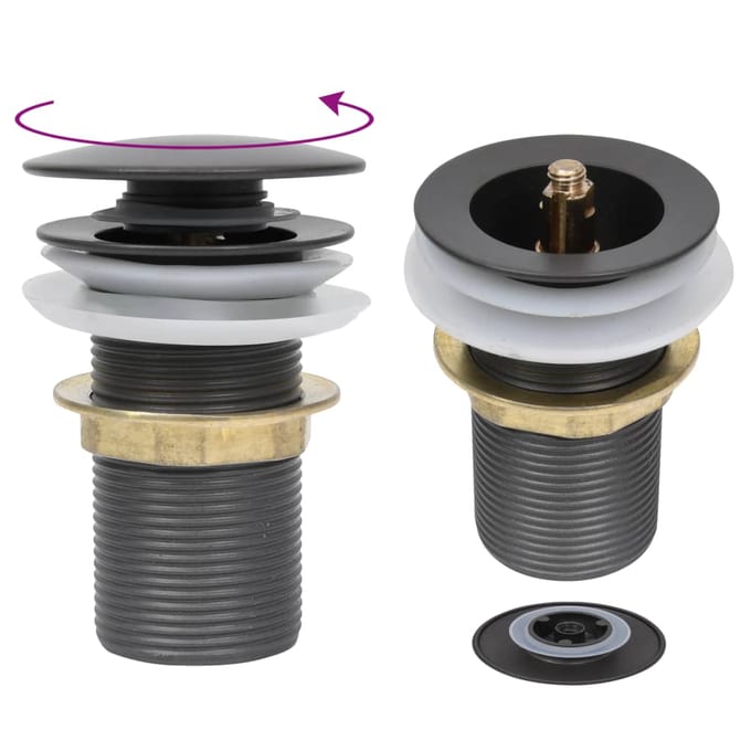 vidaXL - Afvoer - pop-up - zonder - overloop - 6,4x6,4x9,1 - cm - grijs