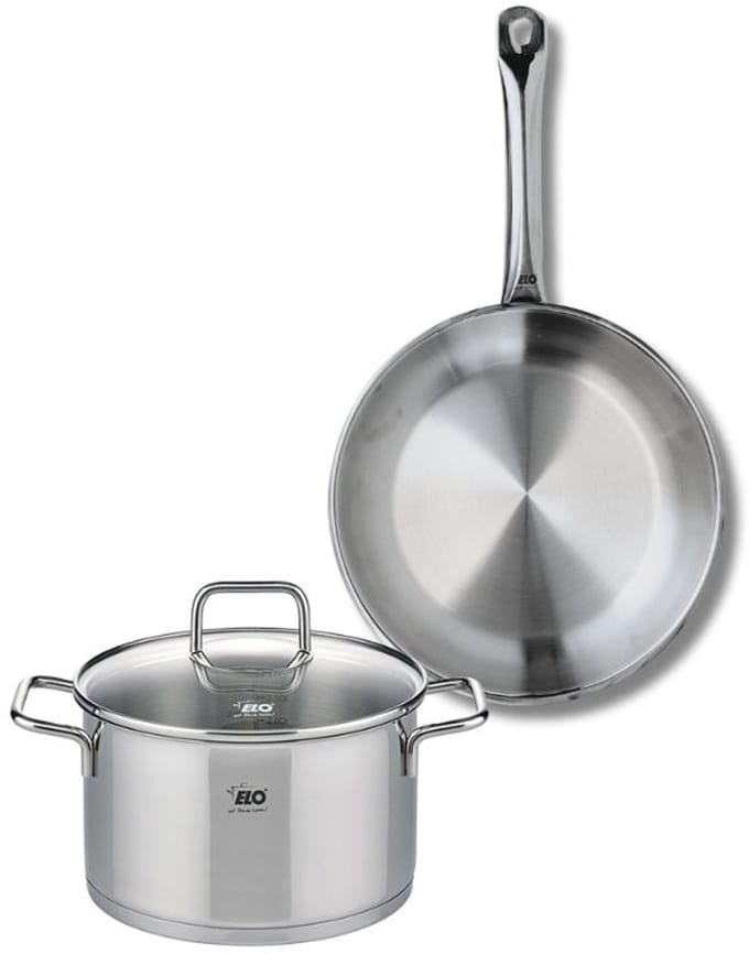 Set van 1 Koekenpan 24 cm en 1 braadpan 20 cm Elo Profi Citrin