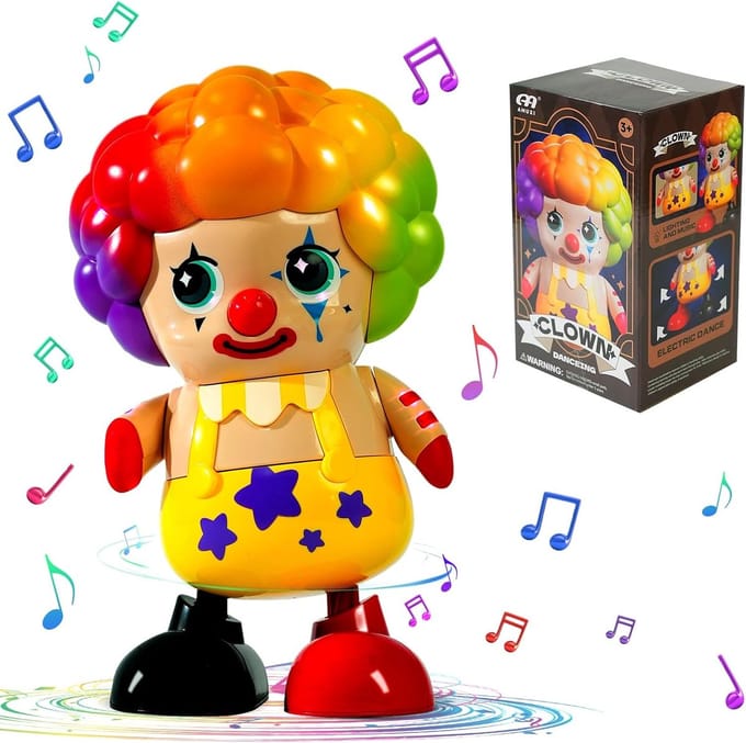 Dancing Clown - Dansende speelgoed Circus Clown - danst en zingt - light en geluid 21CM (incl. batterij)