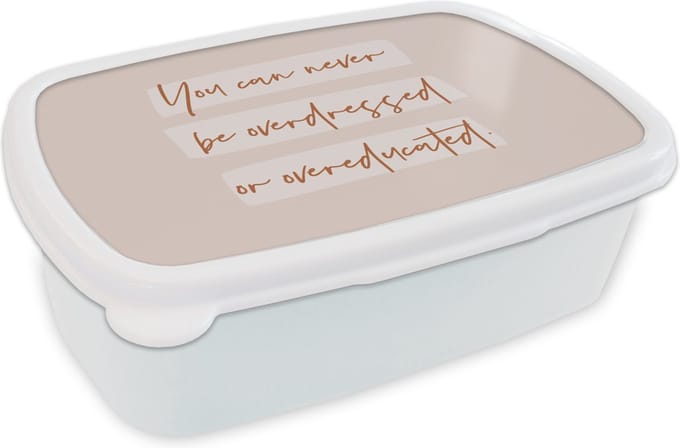 Broodtrommel Wit - Lunchbox - Brooddoos - Quotes - Mode - Educated - Studeer - Studenten - 18x12x6 cm - Volwassenen