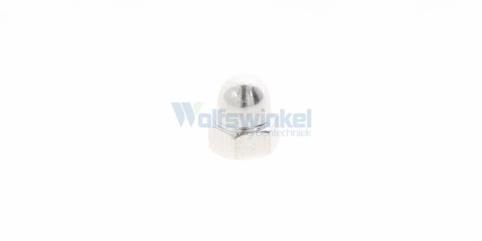 Hoenderdaal dopmoer messing vernikkeld m  6          din 1587