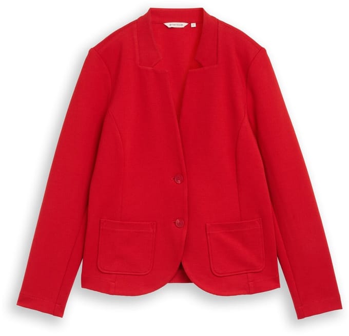 Tom Tailor - Slim fit blazer met ottoman-structuur - Maat XXXL - soft scarlet red