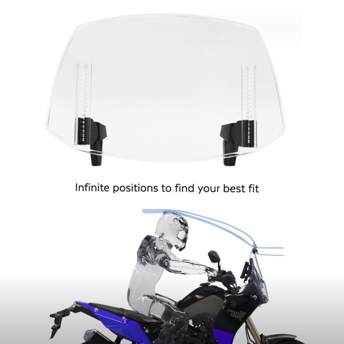Motorfiets verstelbare voorruitspoiler luchtdeflector windbescherming universeel white