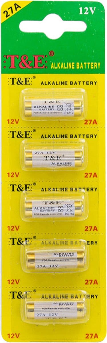 T&E - 12V Batterijen - Alkaline - 5 stuks