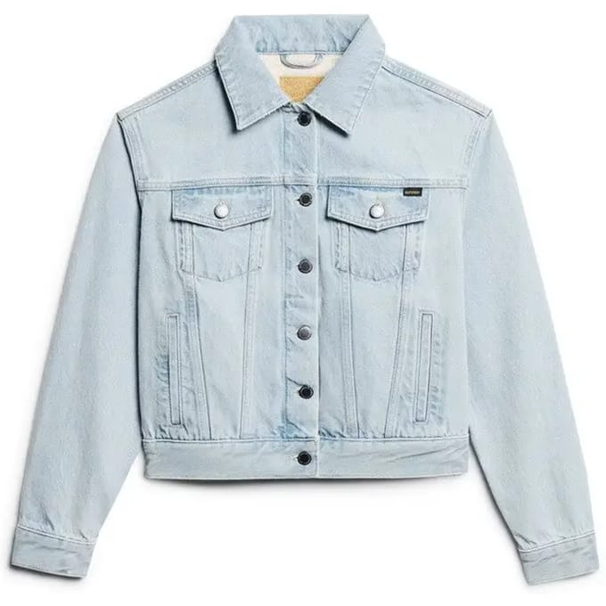 Superdry - Denim truckerjack met borduursel - Dames - Buitenjassen