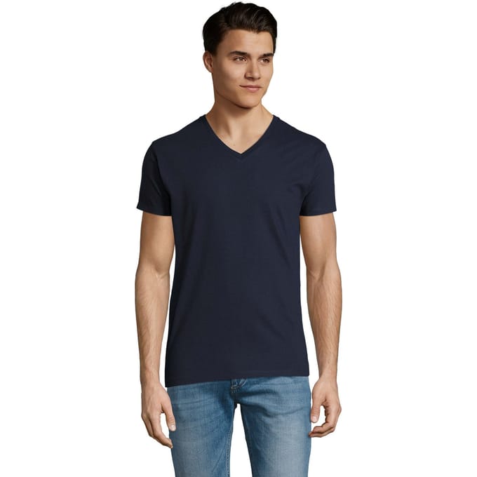 SOLS Heren Imperial V Hals T-shirt (Franse marine)