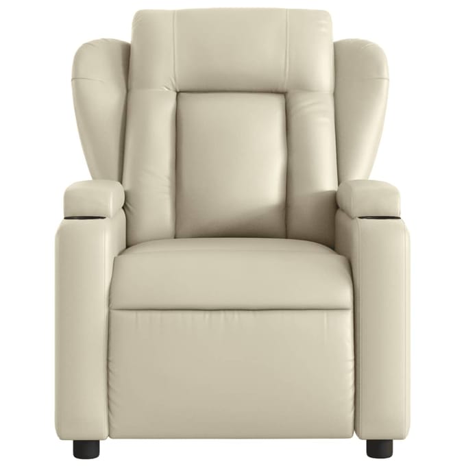 vidaXL - Fauteuil - verstelbaar - kunstleer - crèmekleurig