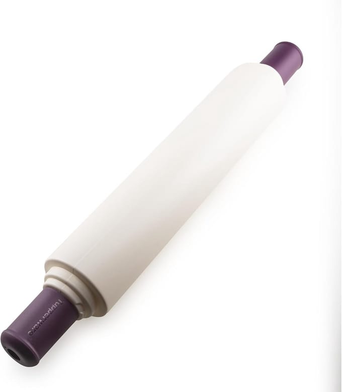 Deegroller - Bakrol - Gelijkmatig Uitrollen - Geïntegreerde Afstandhouders - 50 x 8.7 cm - Wit