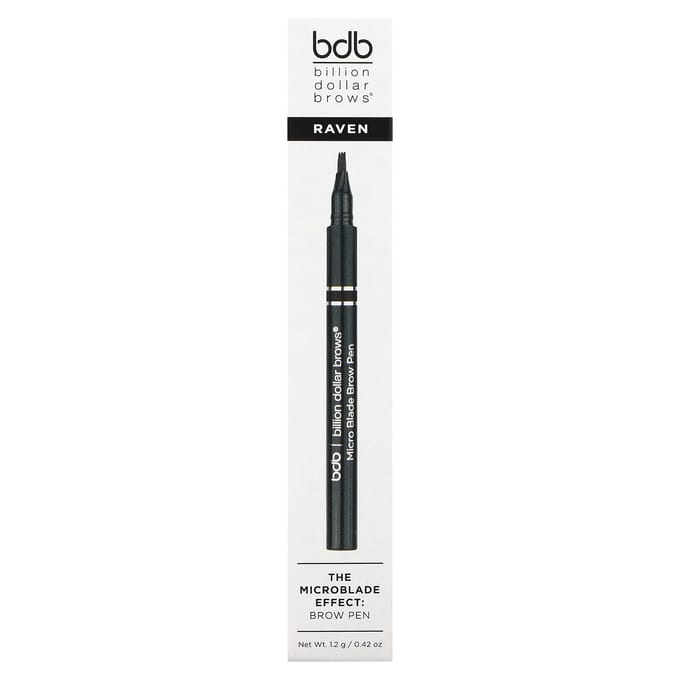 Billion Dollar Brows, Microblading Effect, Wenkbrauwpen, Raven, 1.2G(0.42oz) black