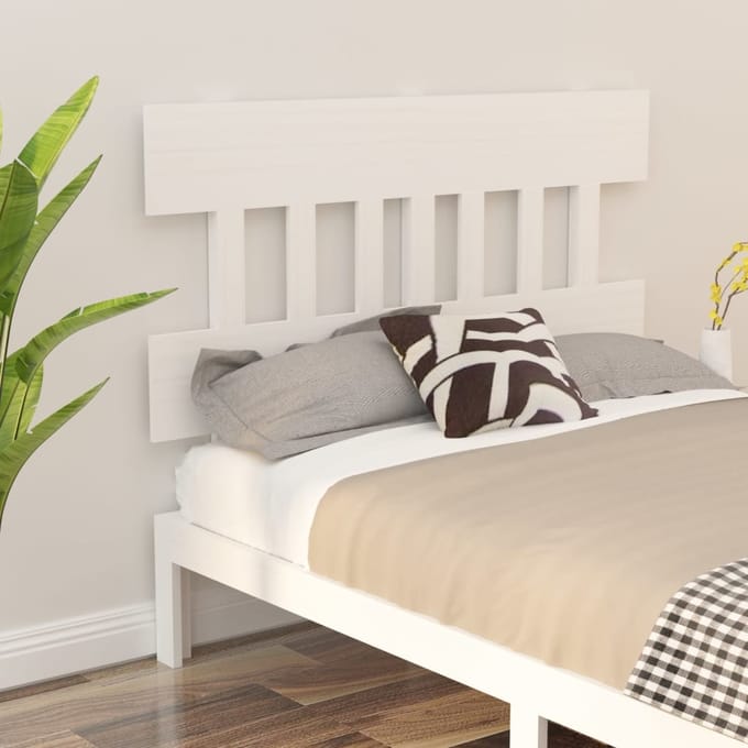 vidaXL - Hoofdbord - 163,5x3x81 - cm - massief - grenenhout - wit