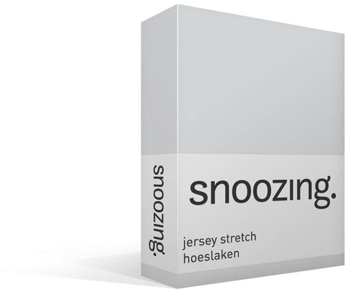 Snoozing Jersey Stretch - Hoeslaken - Lits-jumeaux - 200x200/220 cm - Grijs