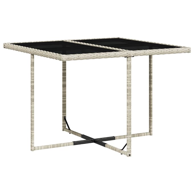 vidaXL - 9-delige - Tuinset - met - kussens - poly - rattan - lichtgrijs