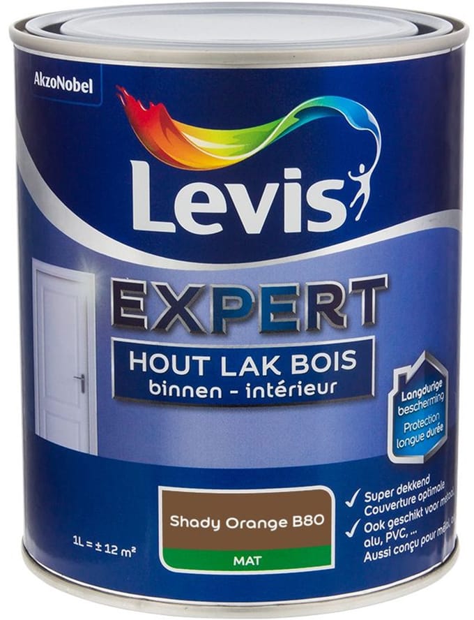 Levis - Expert Hout Lak Binnen Mat Mix - Shady Orange B80 - Mengverf - 1 L
