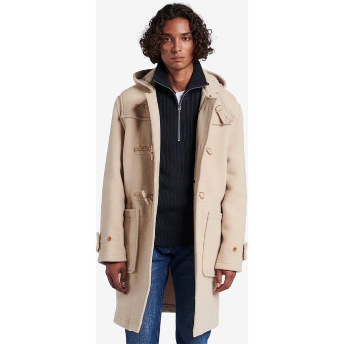 No Label Gloverall X  Monty Coat Wool Beige Größe: S | Winterjacken Outlet | Herren | Braun
