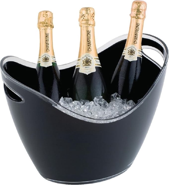 APS Champagne wijnkoeler 6 liter - Zwart - Kunststof