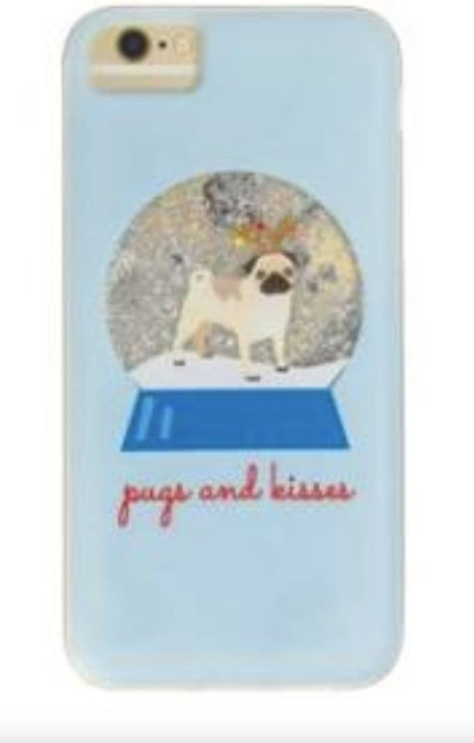DCI Pug Snow Globe Phone Case Universal Phone Case Fits iPhone 6/7/8 with Floating Glitter