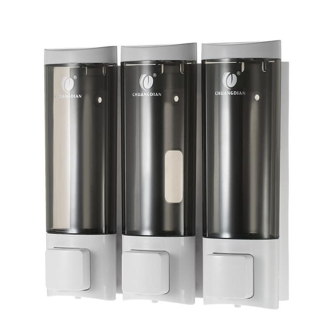 200ml*3 Wandmontage Seifenspender Shampoo Spender Seife Zeepdispenser gray