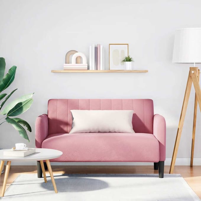 vidaXL - Loveseat - bank - 109 - cm - fluweel - roze