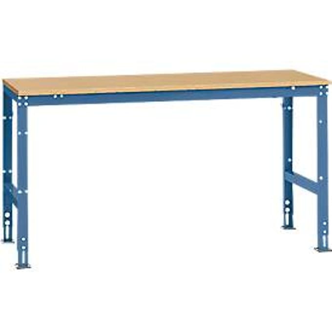 Manuflex basistafel UNIVERSAL Standaard, tafelblad multiplex, 1750 x 800, briljantblauw