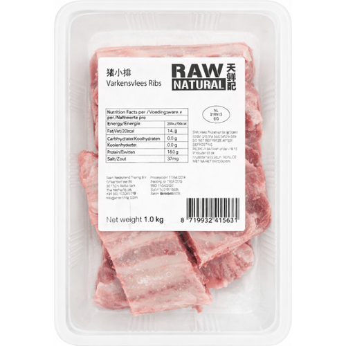 Raw Naturals Raw Natural Varkensribben - 1 kg