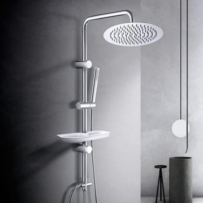 PromoHome Moderne Doucheset met Plank en Handdouche - Chroom