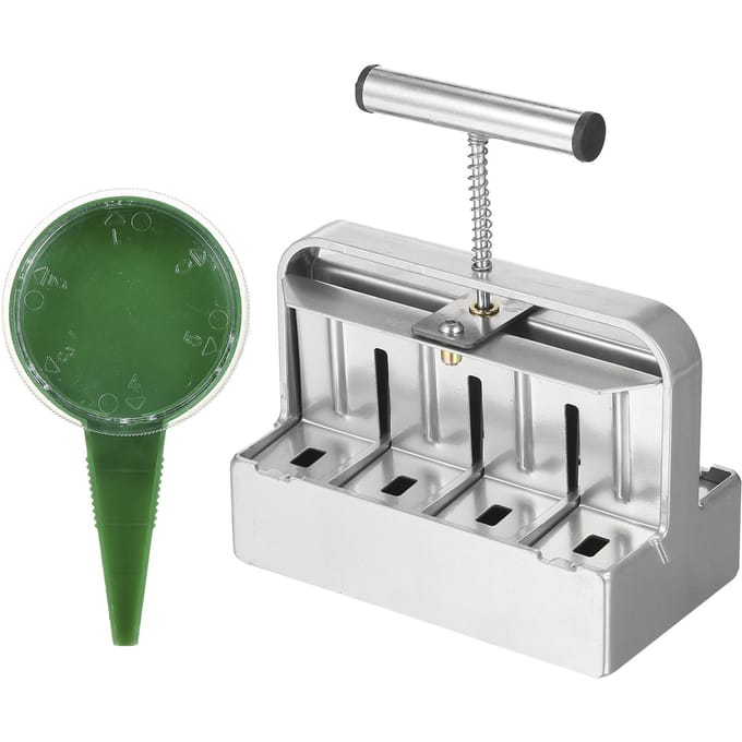 Bodemblokker Bodemblokmaker 2 inch 8-cellige bodemblokkeringstoolkit met 3 maten zaadpinnen with 1 handheld seeder
