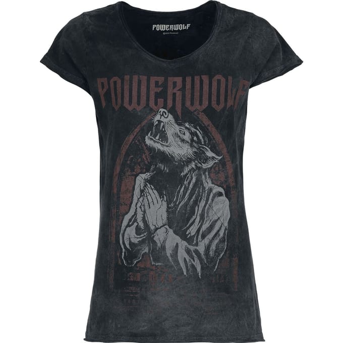 Powerwolf Lupus dei Dames T-shirt - houtskool - M