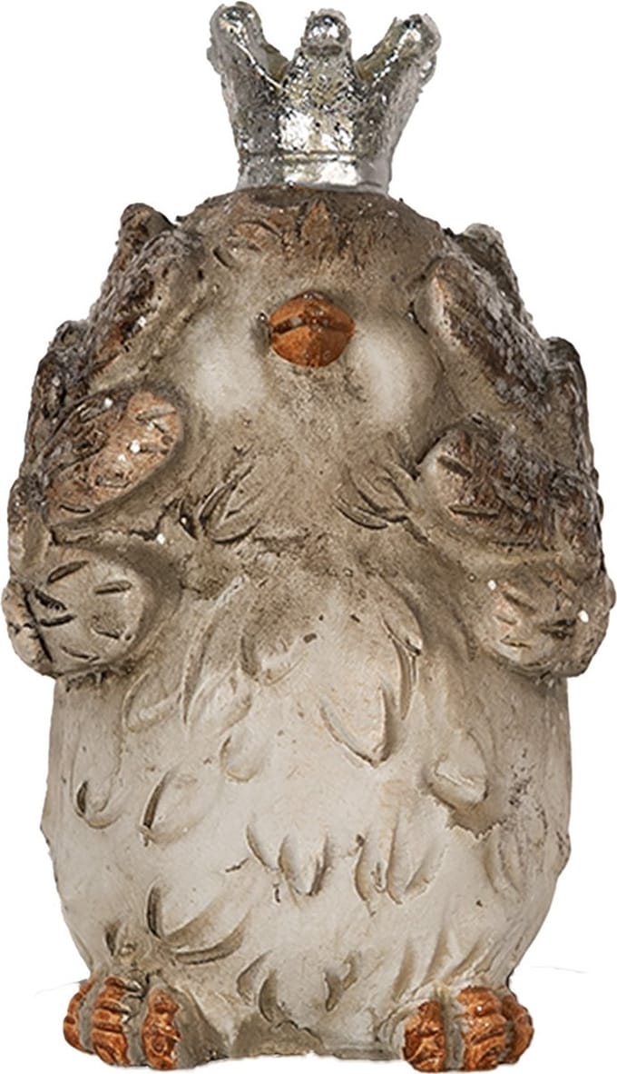Clayre & Eef Decoratie Beeld Vogel 8 cm Beige Polyresin