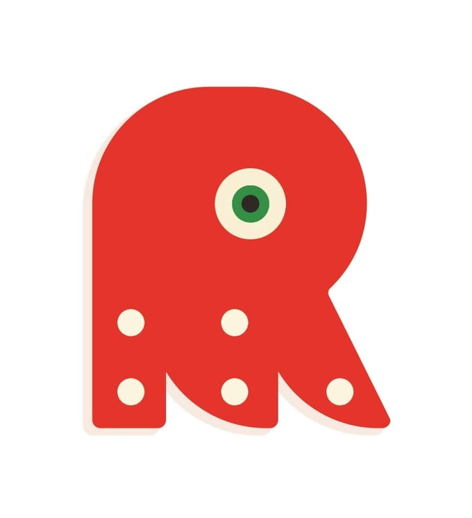 DJECO houten letter designed animal R