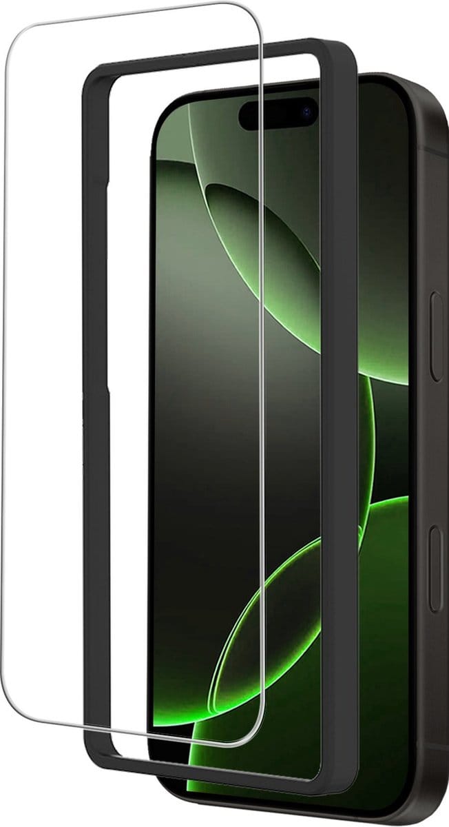 Screenprotector Geschikt voor Apple iPhone 16 Pro Max - Met Installatie Frame - Beschermglas - Gehard Glas - Tempered Glass - Screen Protector