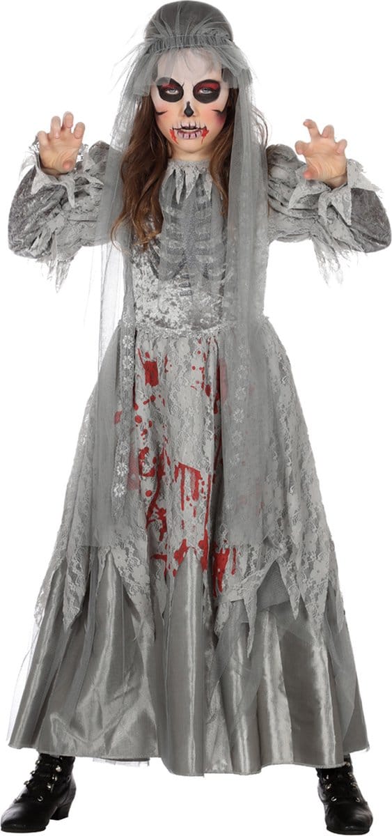 Bruidsjurk Halloween Skelet Kind - Maat 152