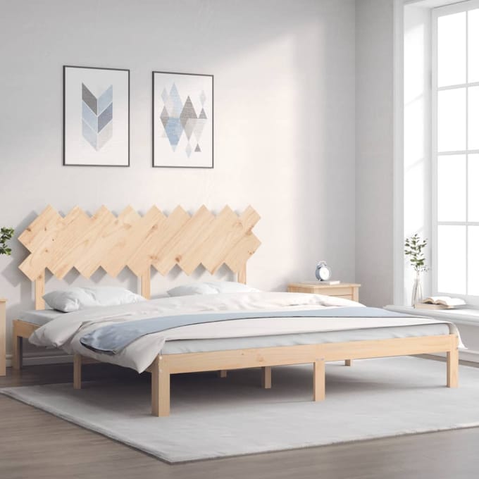 vidaXL - Bedframe - met - hoofdbord - massief - hout