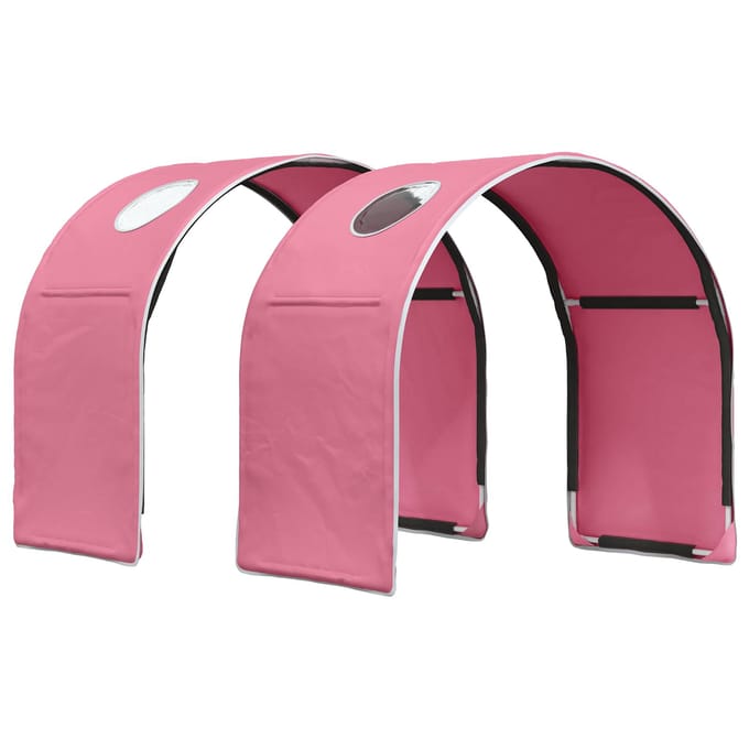 vidaXL - Bedtunnel - voor - kinderbedden - 2 - st - Roze - Polyester