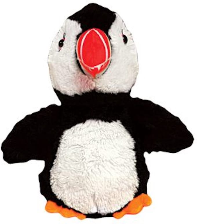 Cozy Time Papegaaiduiker warmteknuffel 30 cm wit/oranje/zwart