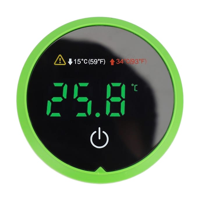 Digitaal Temperatuurmeter Aquarium LED Display  Celsius   Fahrenheit  Schakelaar Touch Draadloos Zelfklevend Aquarium gray