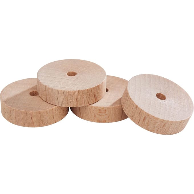 VBS Houten schijven/wielen, Ø 30 x 8 mm, 4 stuks