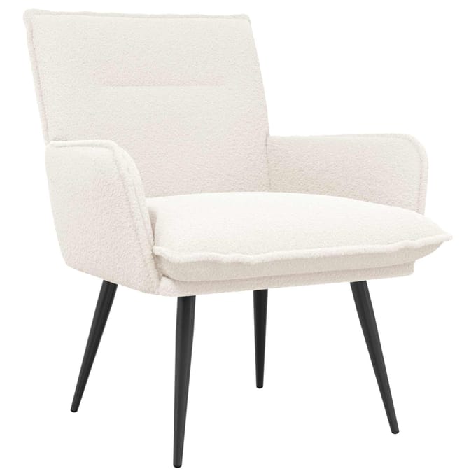 vidaXL - Fauteuil - Crèmekleurig - Bouclé