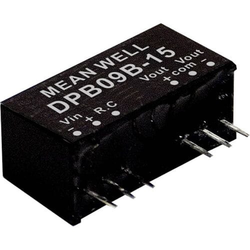 MW Mean Well DPB09C-12 DC/DC-convertermodule 375 mA 9 W Aantal uitgangen: 2 x Inhoud 1 stuk(s)