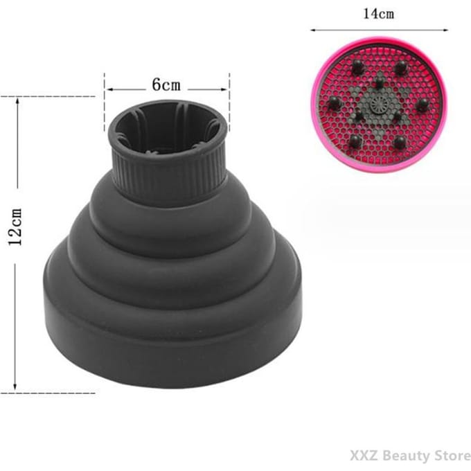 Outil de Salon Noir Rose Universel Silicone Sèche-Cheveux Diffuseur Couverture Réglable Résistant À La Température Dispersion Séchage Sèche-Cheveux noir