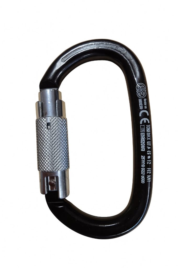 Kong 412ZZ Stalen karabijnhaak met Triact Lock - zwart