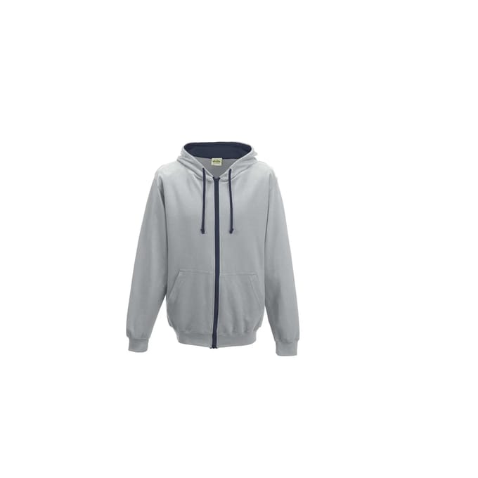 Gecontrasteerde hoodie met rits Just Hoods Varsity