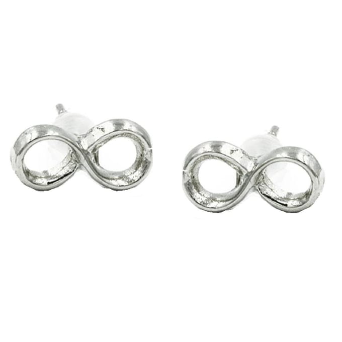 Infinity Oorbellen - Knopjes - Minimalistisch - Zilverkleurig - 9 bij 4 mm - Miresa
